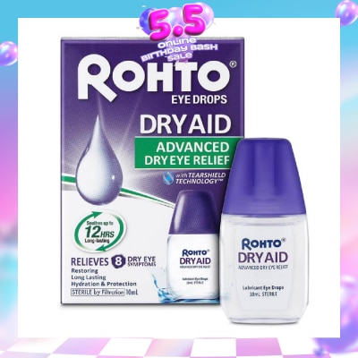 ROHTO EYE DROPS - Eye Drops Dry Aid (Sterile + Advanced Dry Eye Relief) 10ml