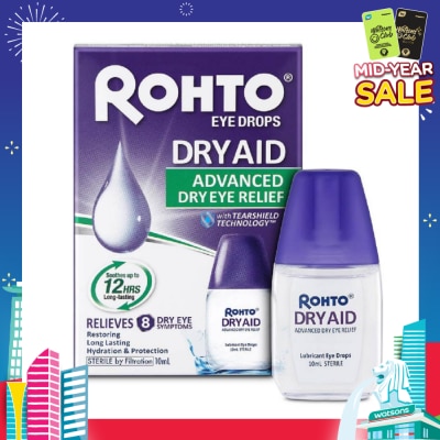 ROHTO EYE DROPS Eye Drops Dry Aid (Sterile + Advanced Dry Eye Relief) 10ml