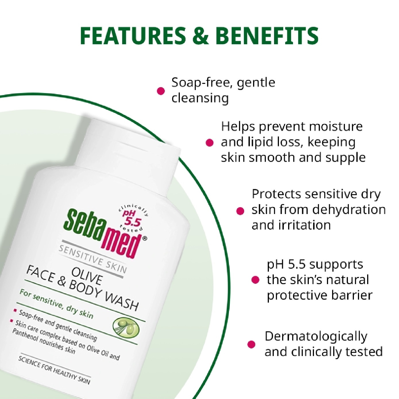 Olive Face And Body Wash (For Dry And Sensitive Skin) 1000ml image
