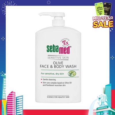 SEBAMED Olive Face And Body Wash (For Dry And Sensitive Skin) 1000ml