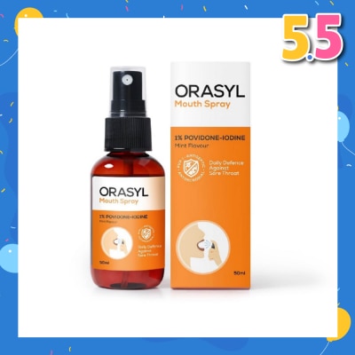 ORASYL Orange Povidone-Iodine Mouth Spray Mint Flavor 50ml