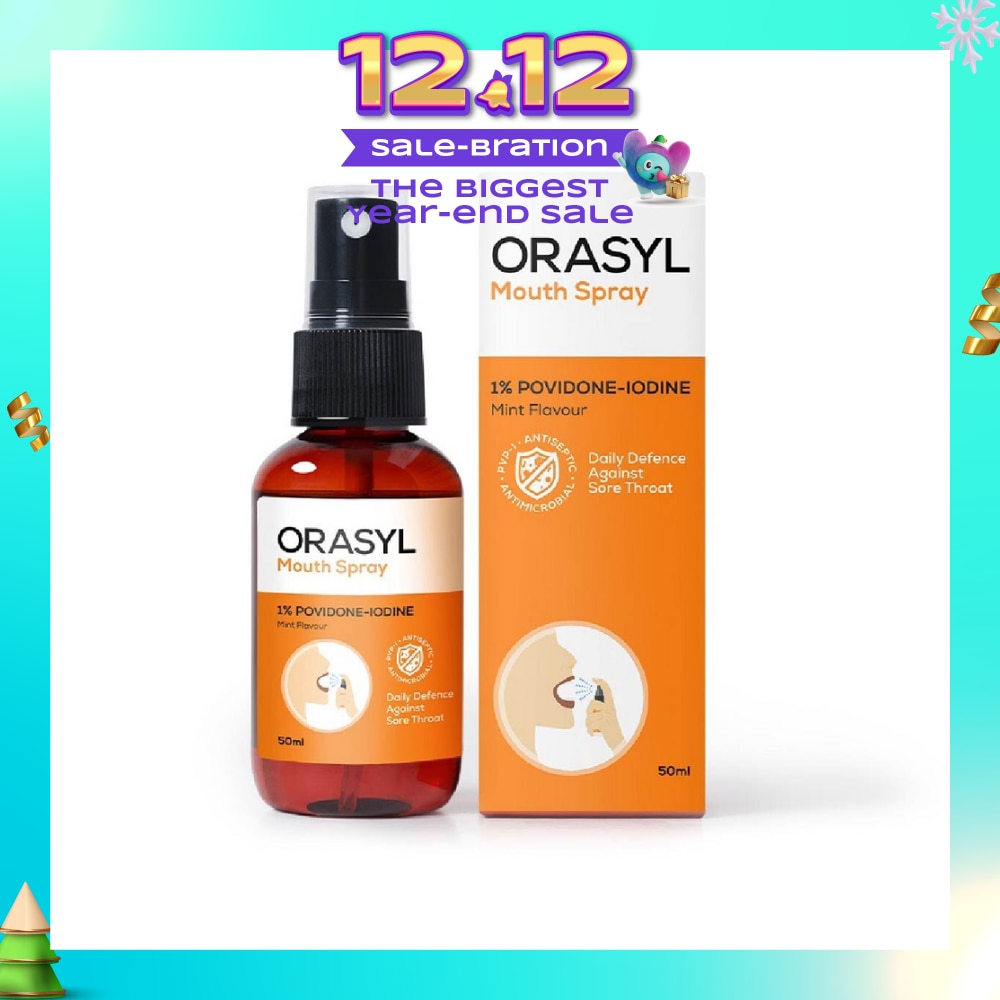 Orange Povidone-Iodine Mouth Spray Mint Flavor 50ml