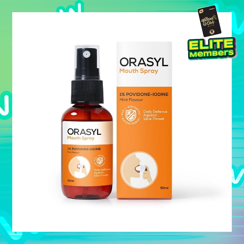 Orange Povidone-Iodine Mouth Spray Mint Flavor 50ml