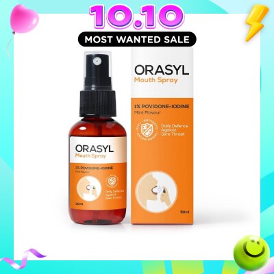 ORASYL Orange Povidone Iodine Mouth Spray Mint Flavor 50ml image