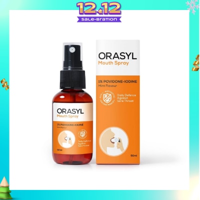 ORASYL Orange Povidone-Iodine Mouth Spray Mint Flavor 50ml