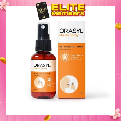 ORASYL Orange Povidone-Iodine Mouth Spray Mint Flavor 50ml