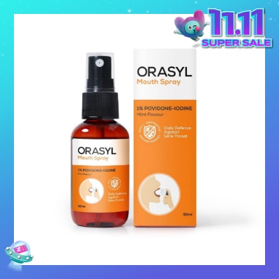 ORASYL Orange Povidone-Iodine Mouth Spray Mint Flavor 50ml