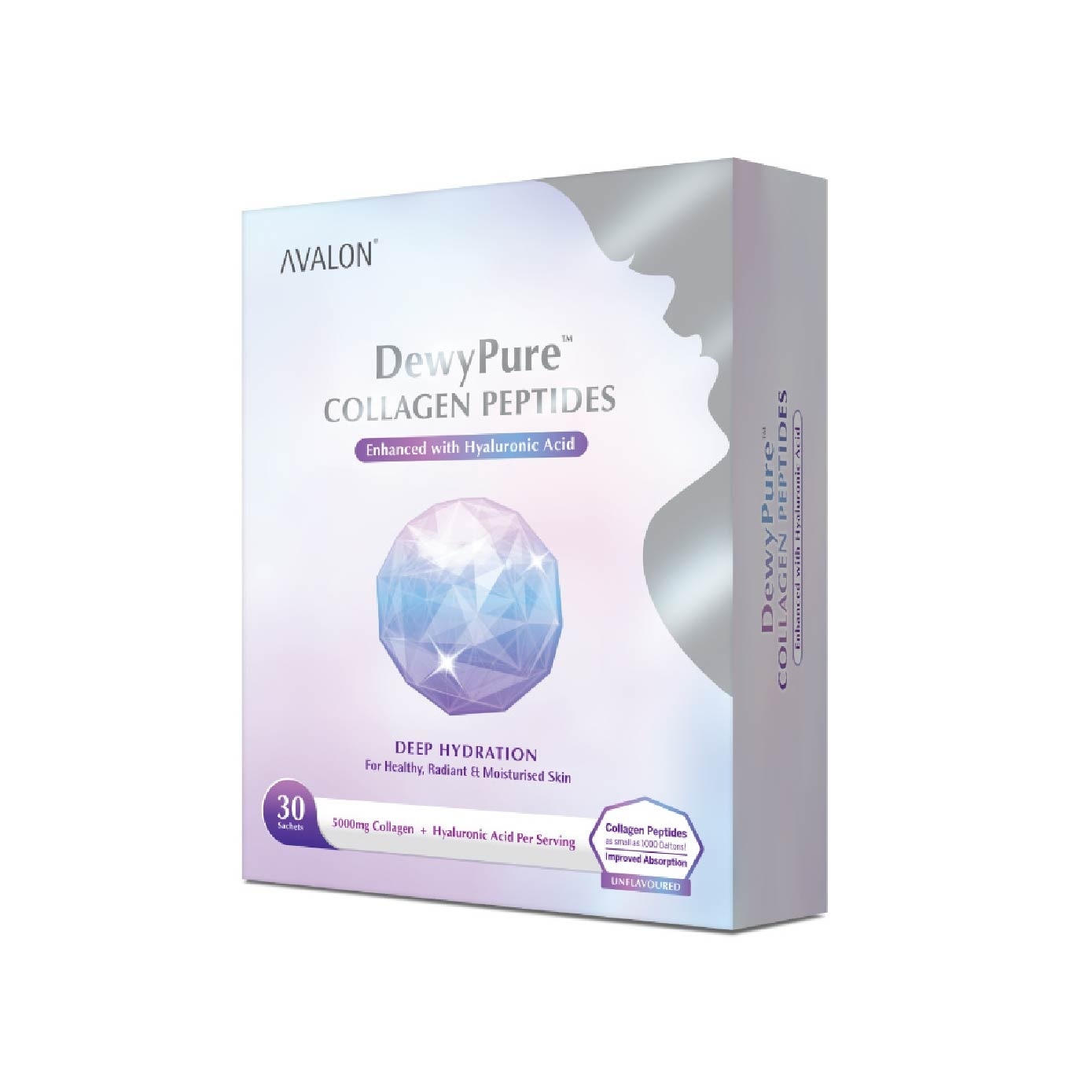 DewyPure Collagen Peptide Enhanced With Hyaluronic Acid Sachet 30s