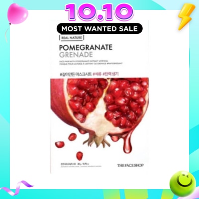 THE FACE SHOP Real Sheet Nature Revitalising and Tightening Pomegranate 1s (Expiry: Jul`2027) image