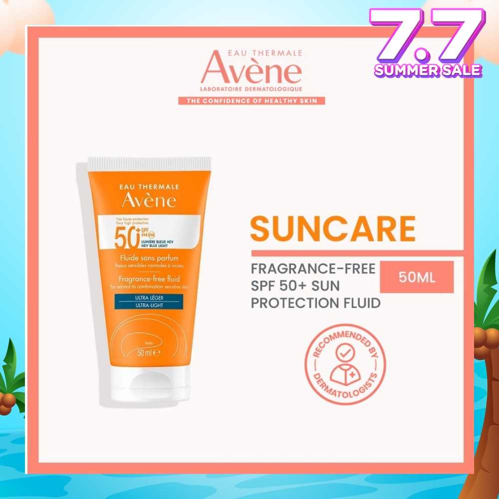 SPF50+ Fragrance-Free Fluid Triasorb PA++++ Sunblock (Suitable For Sensitive Skin + Ultra Light + Ultra Protection UVA UVB + 0% Fragrance + For Face & Neck) 50ml