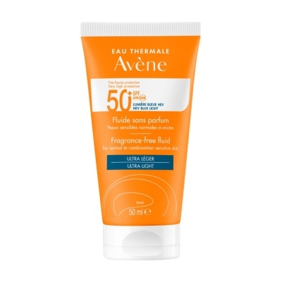 EAU THERMALE AVENE SPF50+ Fragrance-Free Fluid Triasorb PA++++ Sunblock (Suitable For Sensitive Skin + Ultra Light + Ultra Protection UVA UVB + 0% Fragrance + For Face & Neck) 50ml