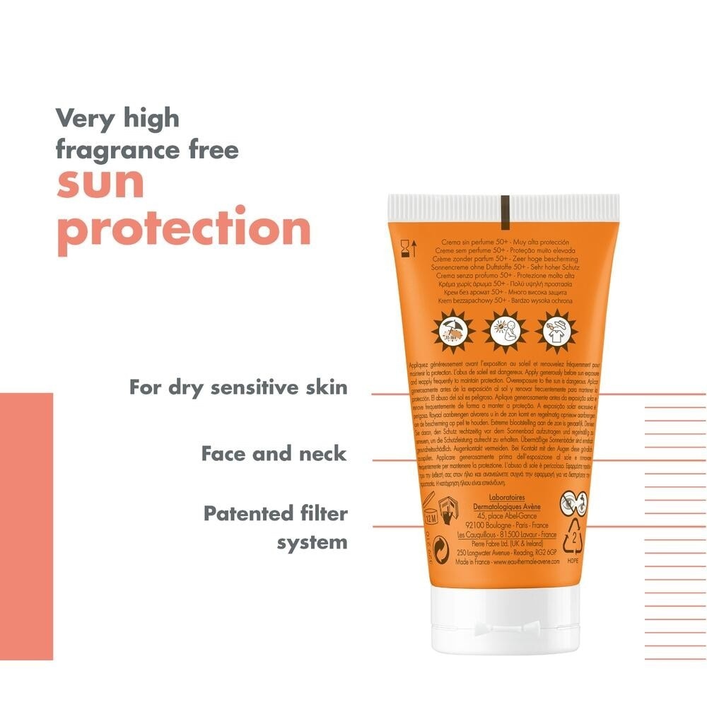 SPF50+ Fragrance-Free Cream Triasorb PA++++ Sunblock (Suitable For Sensitive Skin + Ultra Protection UVA UVB + 0% Fragrance + Face & Neck) 50ml