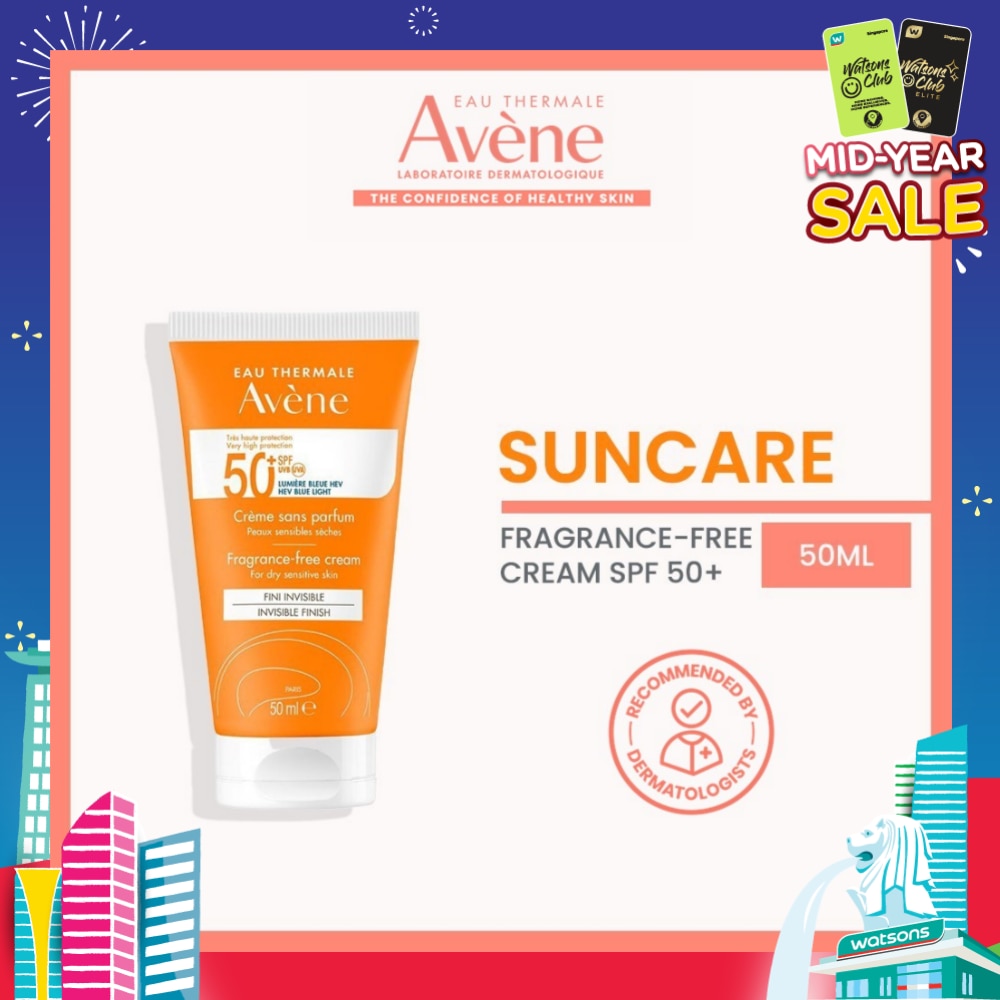 SPF50+ Fragrance-Free Cream Triasorb PA++++ Sunblock (Suitable For Sensitive Skin + Ultra Protection UVA UVB + 0% Fragrance + Face & Neck) 50ml