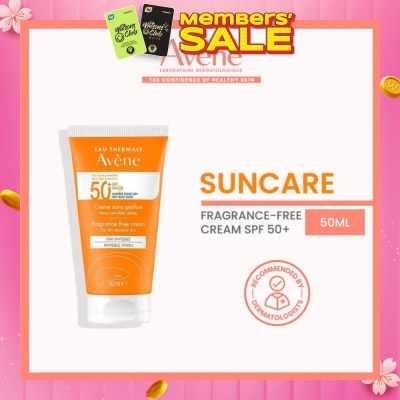 AVÈNE SPF50+ Fragrance-Free Cream Triasorb PA++++ Sunblock (Suitable For Sensitive Skin + Ultra Protection UVA UVB + 0% Fragrance + Face & Neck) 50ml