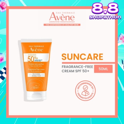EAU THERMALE AVENE SPF50+ Fragrance-Free Cream Triasorb PA++++ Sunblock (Suitable For Sensitive Skin + Ultra Protection UVA UVB + 0% Fragrance + Face & Neck) 50ml