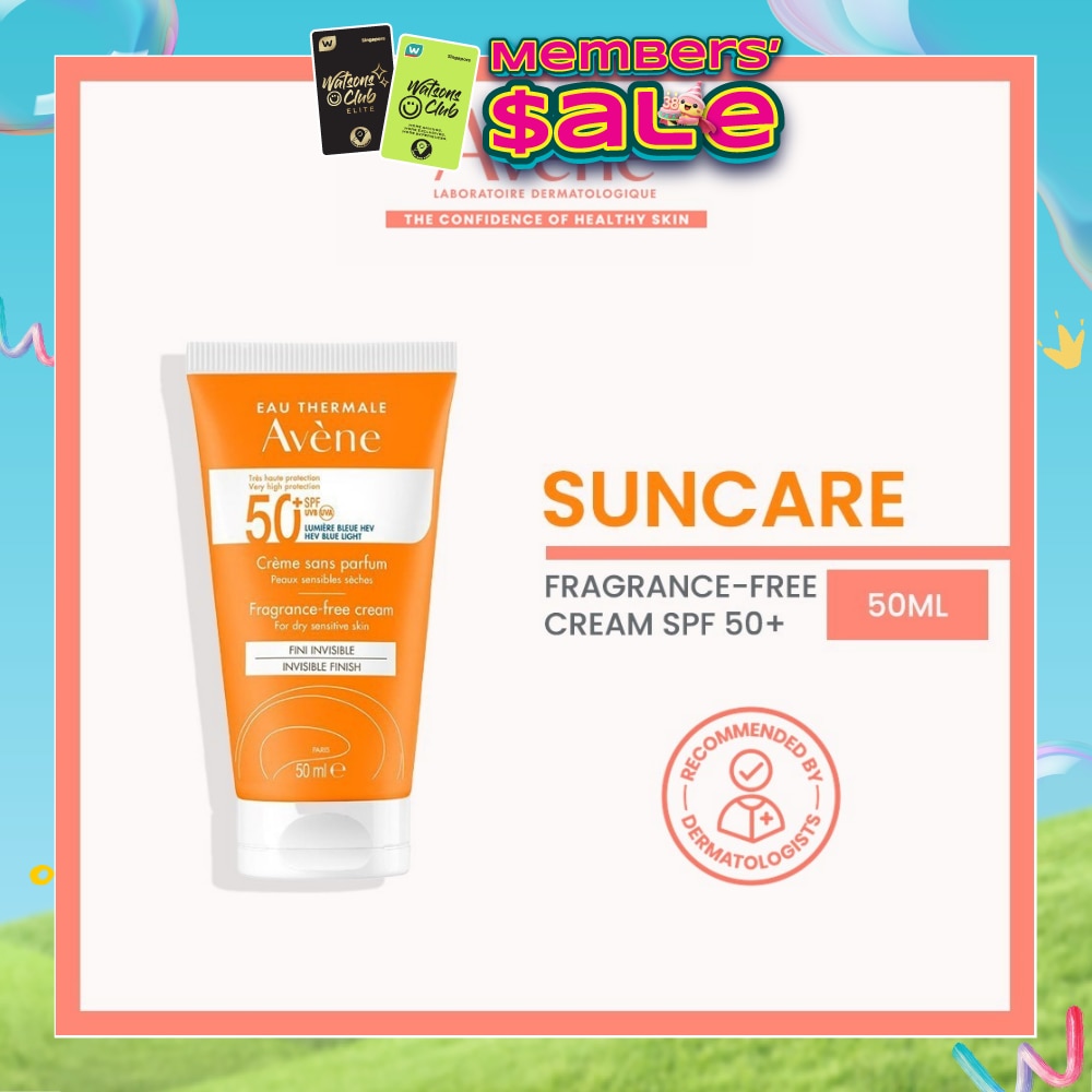 SPF50+ Fragrance-Free Cream Triasorb PA++++ Sunblock (Suitable For Sensitive Skin + Ultra Protection UVA UVB + 0% Fragrance + Face & Neck) 50ml