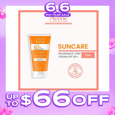 AVÈNE - SPF50+ Fragrance-Free Cream Triasorb PA++++ Sunblock (Suitable For Sensitive Skin + Ultra Protection UVA UVB + 0% Fragrance + Face & Neck) 50ml