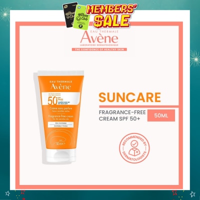 AVÈNE - SPF50+ Fragrance-Free Cream Triasorb PA++++ Sunblock (Suitable For Sensitive Skin + Ultra Protection UVA UVB + 0% Fragrance + Face & Neck) 50ml