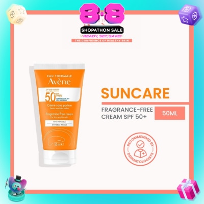 AVÈNE - SPF50+ Fragrance-Free Cream Triasorb PA++++ Sunblock (Suitable For Sensitive Skin + Ultra Protection UVA UVB + 0% Fragrance + Face & Neck) 50ml