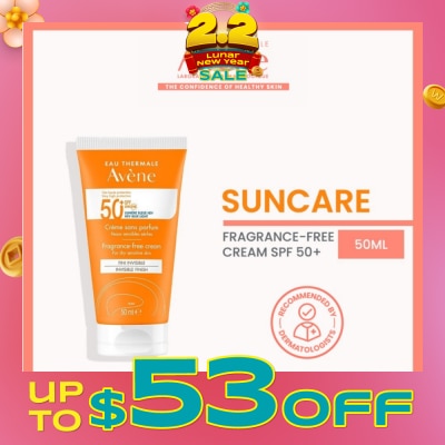 AVÈNE SPF50+ Fragrance-Free Cream Triasorb PA++++ Sunblock (Suitable For Sensitive Skin + Ultra Protection UVA UVB + 0% Fragrance + Face & Neck) 50ml