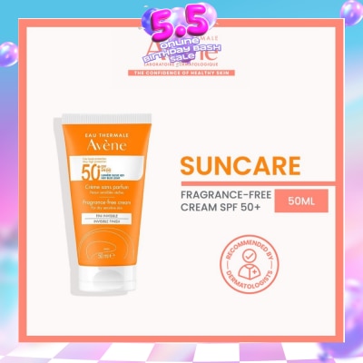 AVÈNE - SPF50+ Fragrance-Free Cream Triasorb PA++++ Sunblock (Suitable For Sensitive Skin + Ultra Protection UVA UVB + 0% Fragrance + Face & Neck) 50ml