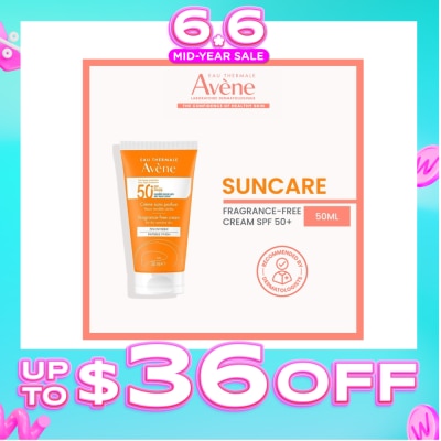 AVÈNE - SPF50+ Fragrance-Free Cream Triasorb PA++++ Sunblock (Suitable For Sensitive Skin + Ultra Protection UVA UVB + 0% Fragrance + Face & Neck) 50ml