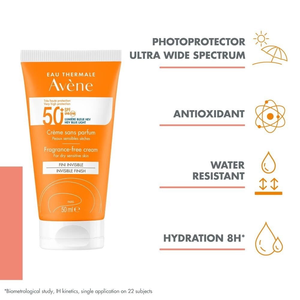 SPF50+ Fragrance-Free Cream Triasorb PA++++ Sunblock (Suitable For Sensitive Skin + Ultra Protection UVA UVB + 0% Fragrance + Face & Neck) 50ml