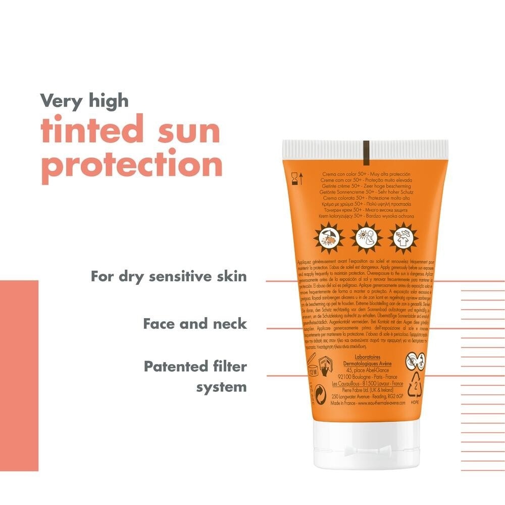 SPF50+Tinted Cream (Water-Resistant & Suitable For Dry Sensitive Skin) 50ml