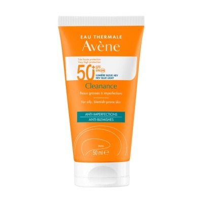 EAU THERMALE AVENE SPF50+ Cleanance Ultra Light Fluid Triasorb PA++++ Sunblock (Suitable For Sensitive Skin + Ultra Light + Ultra Protection UVA UVB + Anti-Blemishes + Face & Neck) 50ml