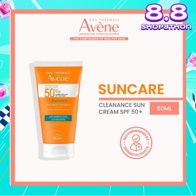EAU THERMALE AVENE SPF50+ Cleanance Ultra Light Fluid Triasorb PA++++ Sunblock (Suitable For Sensitive Skin + Ultra Light + Ultra Protection UVA UVB + Anti-Blemishes + Face & Neck) 50ml