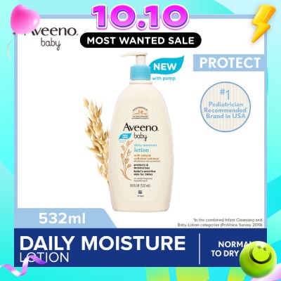 AVEENO BABY Baby Daily Moisture Lotion (Prevent And Temporarily Protects Chafed + Chapped or Cracked Skin) 532ml image