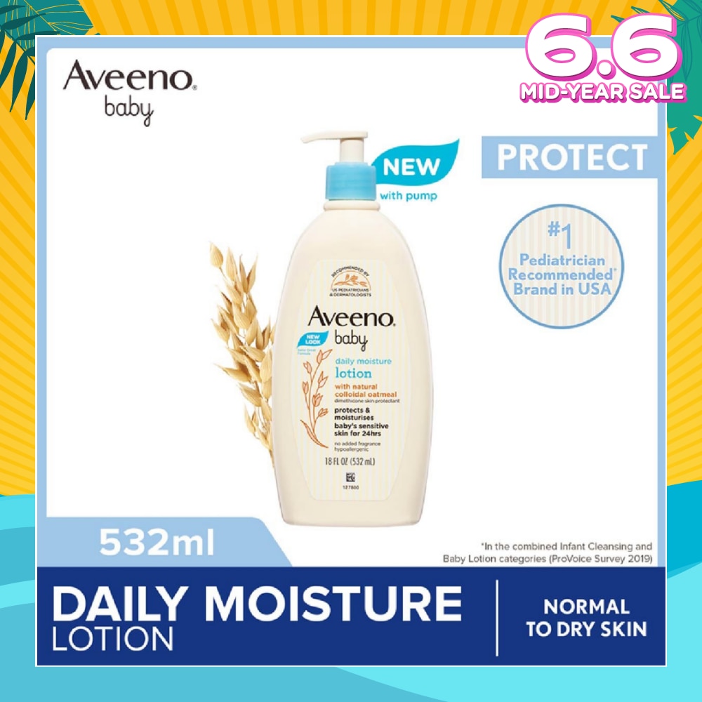 Baby Daily Moisture Lotion (Prevent And Temporarily Protects Chafed + Chapped or Cracked Skin) 532ml