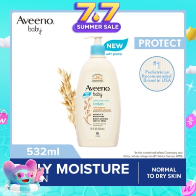 AVEENO BABY - Baby Daily Moisture Lotion (Prevent And Temporarily Protects Chafed + Chapped or Cracked Skin) 532ml