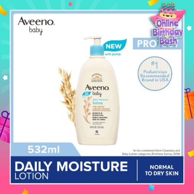 AVEENO BABY Baby Daily Moisture Lotion (Prevent And Temporarily Protects Chafed + Chapped or Cracked Skin) 532ml