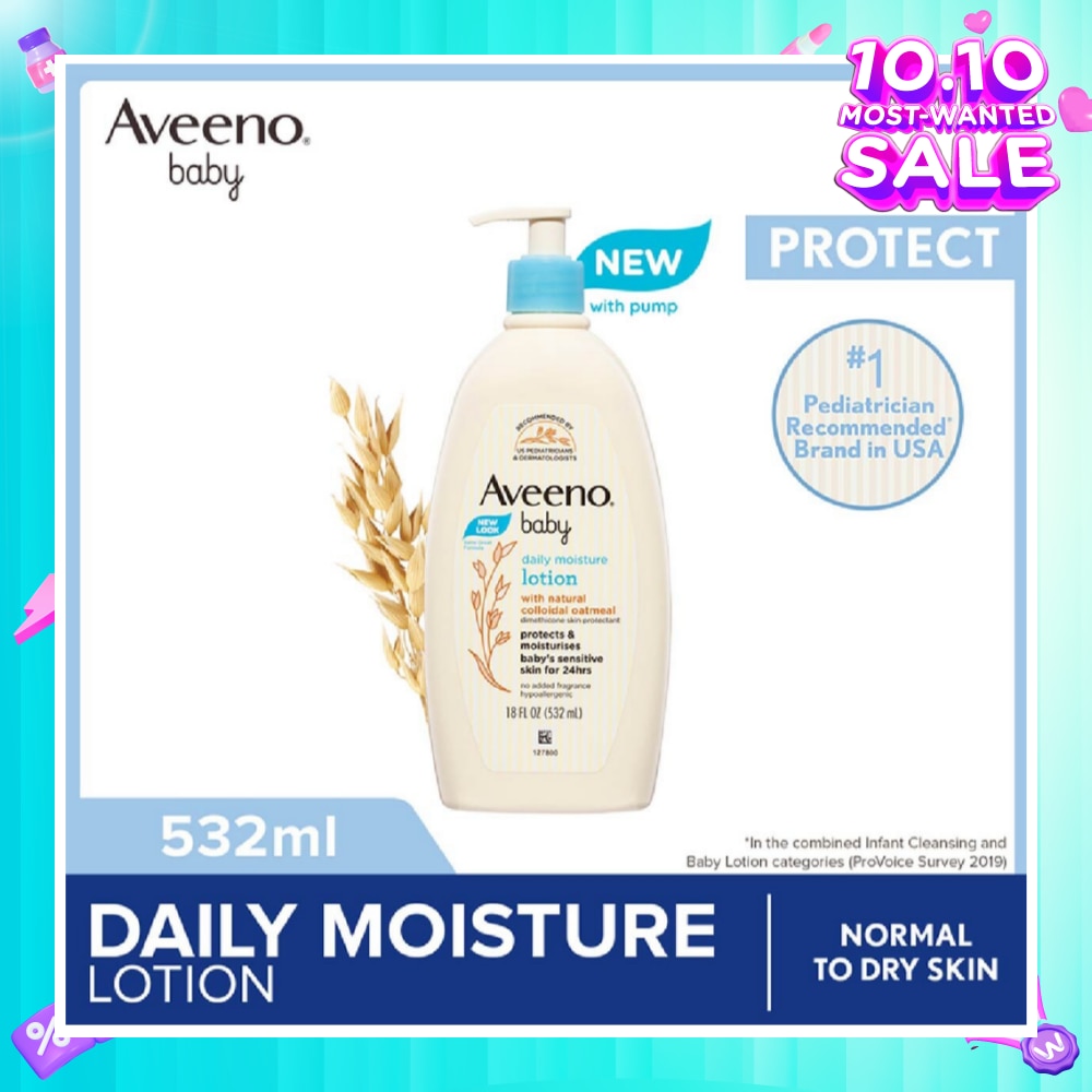 Baby Daily Moisture Lotion (Prevent And Temporarily Protects Chafed + Chapped or Cracked Skin) 532ml