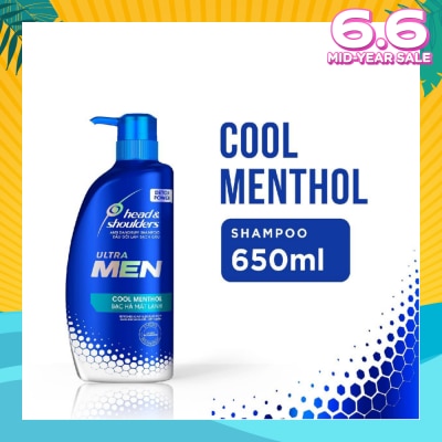 HEAD & SHOULDERS ULTRAMEN Cool Menthol Anti Dandruff Shampoo (Prevent Dandruff + Detox Scalp) 650ml