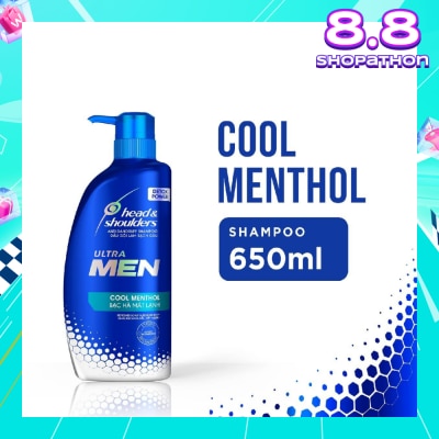 HEAD & SHOULDERS ULTRAMEN Cool Menthol Anti Dandruff Shampoo (Prevent Dandruff + Detox Scalp) 650ml