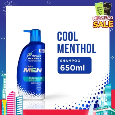 HEAD & SHOULDERS ULTRAMEN Cool Menthol Anti Dandruff Shampoo (Prevent Dandruff + Detox Scalp) 650ml