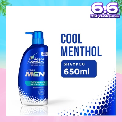 HEAD & SHOULDERS ULTRAMEN Cool Menthol Anti Dandruff Shampoo (Prevent Dandruff + Detox Scalp) 650ml