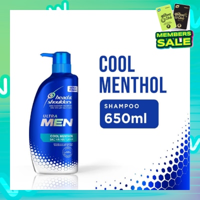 HEAD & SHOULDERS ULTRAMEN Cool Menthol Anti Dandruff Shampoo (Prevent Dandruff + Detox Scalp) 650ml