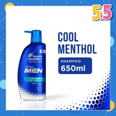 HEAD & SHOULDERS ULTRAMEN Cool Menthol Anti Dandruff Shampoo (Prevent Dandruff + Detox Scalp) 650ml
