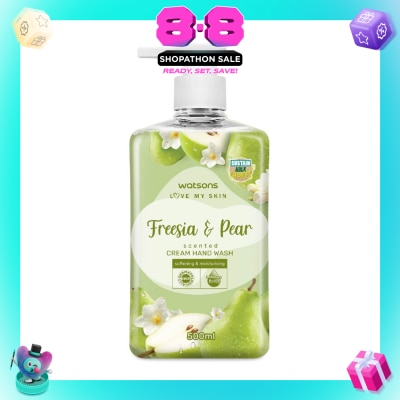 WATSONS - Freesia & Pear Scented Cream Hand Wash (Softening & Moisturising, Dermatologically Tested) 500ml
