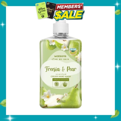 WATSONS Freesia & Pear Scented Cream Hand Wash (Softening & Moisturising, Dermatologically Tested) 500ml image