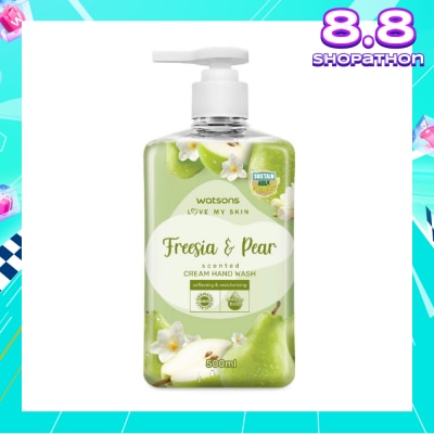 WATSONS Freesia & Pear Scented Cream Hand Wash (Softening & Moisturising, Dermatologically Tested) 500ml