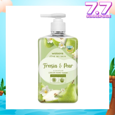WATSONS Freesia & Pear Scented Cream Hand Wash (Softening & Moisturising, Dermatologically Tested) 500ml