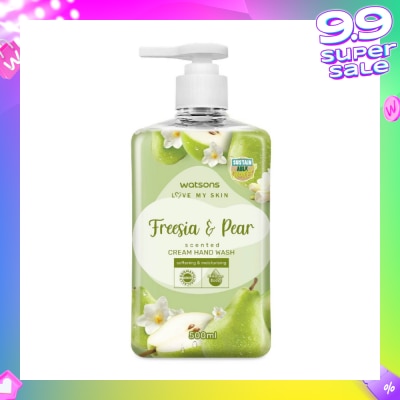 WATSONS Freesia & Pear Scented Cream Hand Wash (Softening & Moisturising, Dermatologically Tested) 500ml