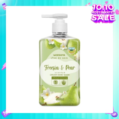 WATSONS Freesia & Pear Scented Cream Hand Wash (Softening & Moisturising, Dermatologically Tested) 500ml