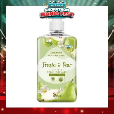 WATSONS - Freesia & Pear Scented Cream Hand Wash (Softening & Moisturising, Dermatologically Tested) 500ml