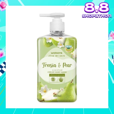 WATSONS Freesia & Pear Scented Cream Hand Wash (Softening & Moisturising, Dermatologically Tested) 500ml