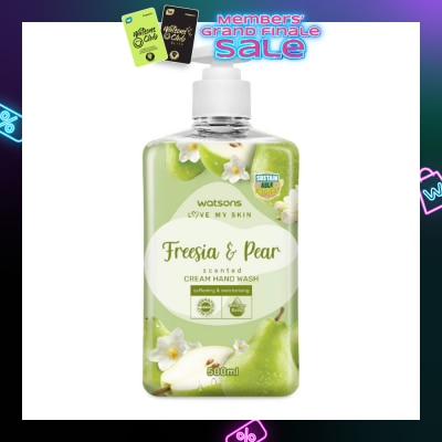 WATSONS Freesia & Pear Scented Cream Hand Wash (Softening & Moisturising, Dermatologically Tested) 500ml